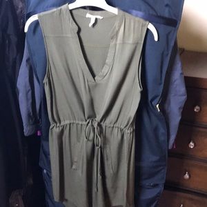 BB Dakota Sleeveless Shirt Dress Army Green
